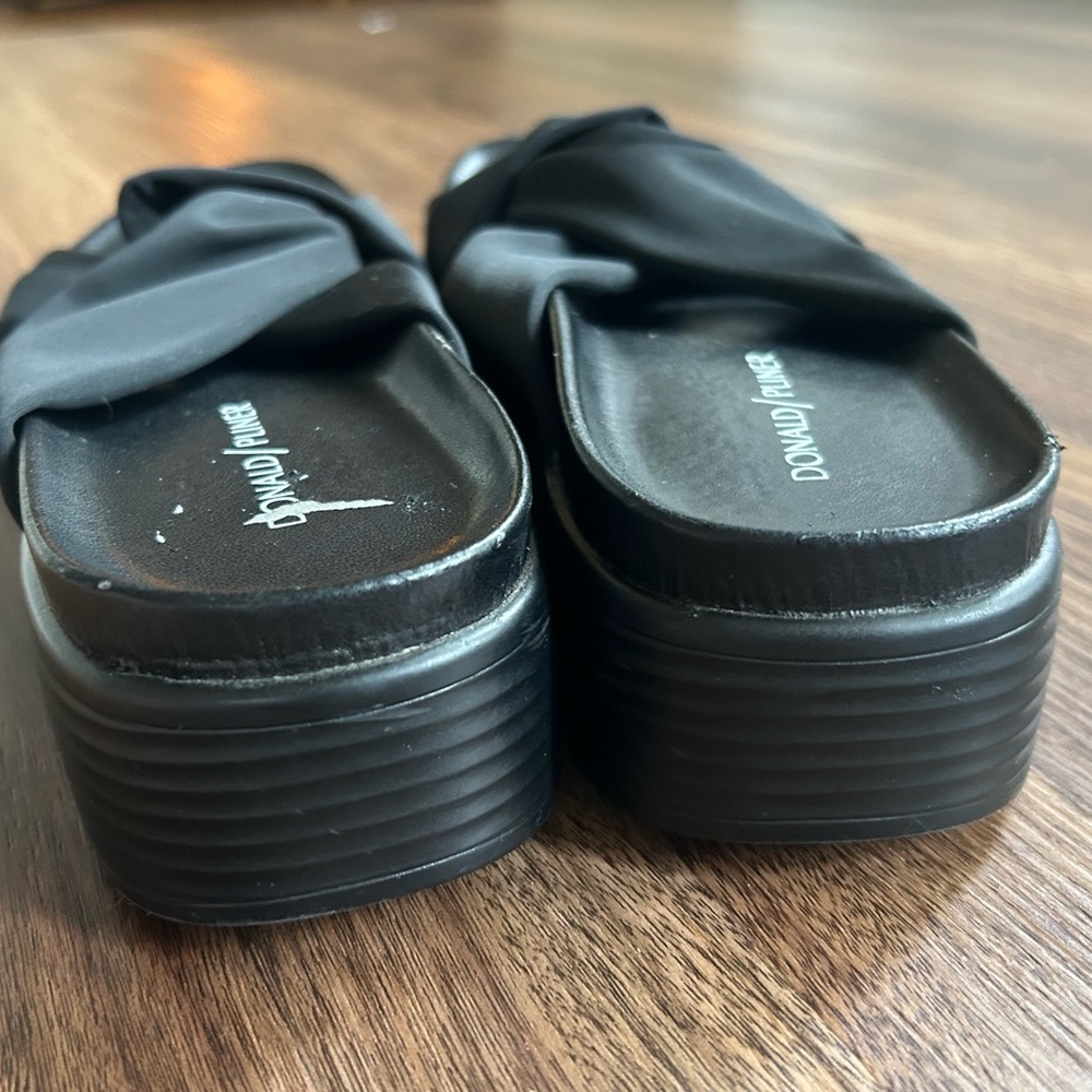 DONALD J PLINER Folley Black Knit Slide Sandals Chunky Platform Y2K | Size 10 - Picture 4 of 8